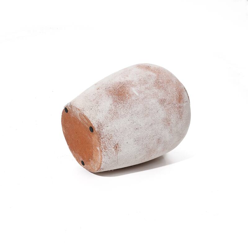 Marble Brown and White 12.4-Inch Tall Terracotta Vase