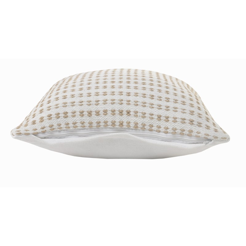 Sevita Reed Natural/White Striped Cotton Throw Pillow, Set of 2