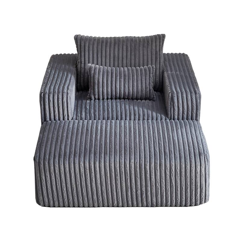 GDFStudio - Amelia Plush Corduroy Recliner Sofa with Removable Footrest for Relaxed Living Room Comfort