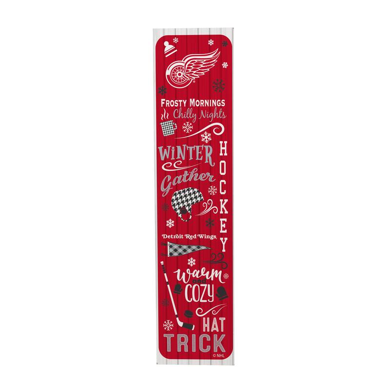 47" Double Sided Seasonal Porch Leaner, Detroit Red Wings - 47" x 11.25"