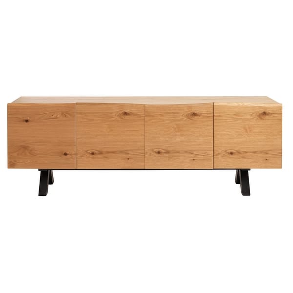 slide 2 of 8, Rye Studio Scandinavian Wavy Edge 3-Section Sideboard - 18.75"W x 78.75"L x 28.625"H