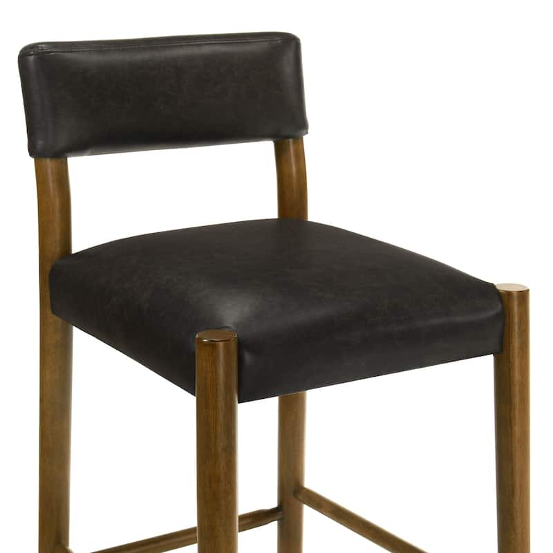 Bennet Faux Leather Upholstered Counter Stool with Solid Wood Legs Set of 2/4/6
