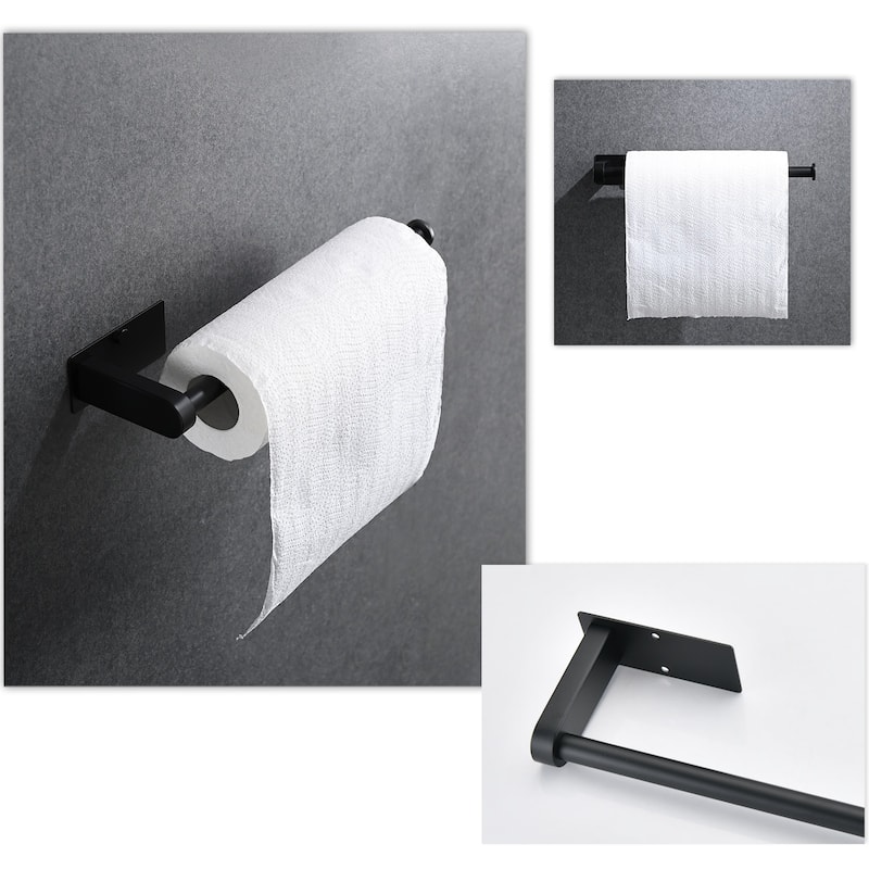 2-Piece Under Cabinet Wall-Mount Paper Towel Holder - Matte Black