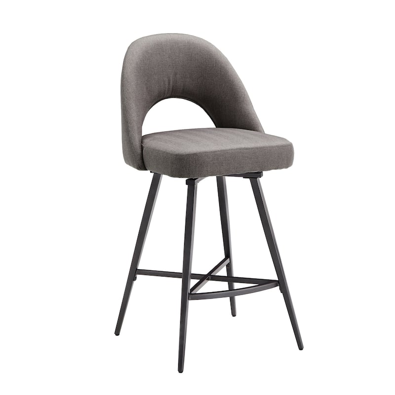Presley Metal Fabric Swivel Bar Stools (Set of 2) by iNSPIRE Q Modern