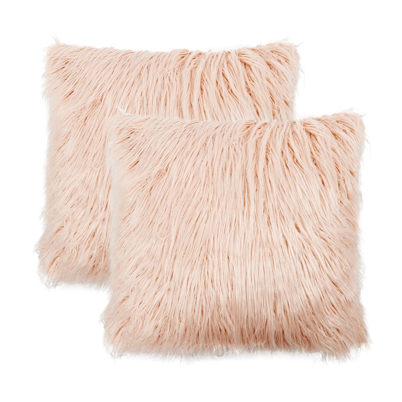 Karenne FauxFur Throw Pillow Covers (Set of 2), NO INSERT