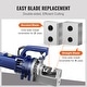 preview thumbnail 13 of 19, Electric Rebar Cutter Blade, Hard Hydraulic Rebar Blade Replacement Jaw Blades with Hexagon Screw and Spring Washer - 6 PCS