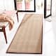 SAFAVIEH Natural Fiber Oceana Herringbone Seagrass Rug - 2'6" x 8' Runner - Natural/Dark Brown