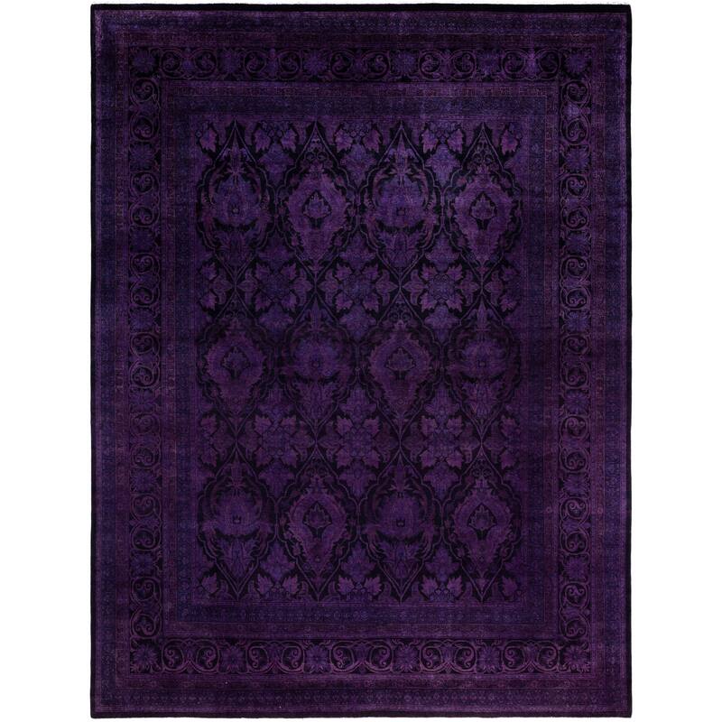 Overdyed One-of-a-Kind Hand-Knotted Area Rug - Purple - 9' 3" x 12' 1"