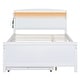 preview thumbnail 11 of 15, Full Size Platform Bed with Storage LED Headboard, Twin Size Trundle and 3 Drawers, White