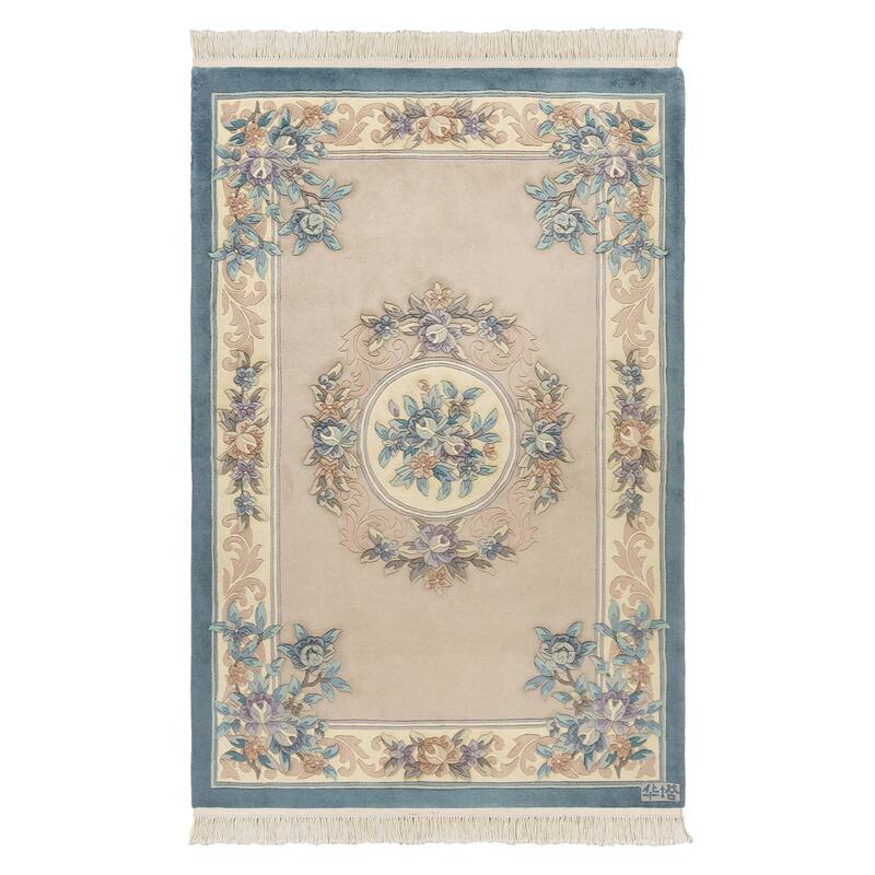 Gertmenian Oriental Estate Traditional Oriental Floral Border Metallion Hand Knot Wool Area Rug Collection