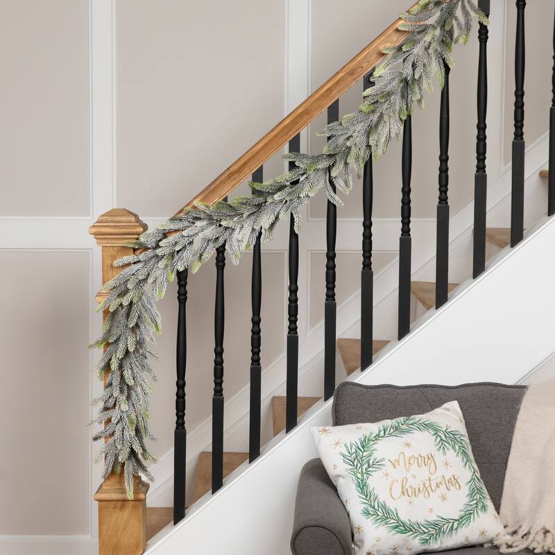 Frosted Pine Artificial Christmas Garland - 6' X 7" - Unlit