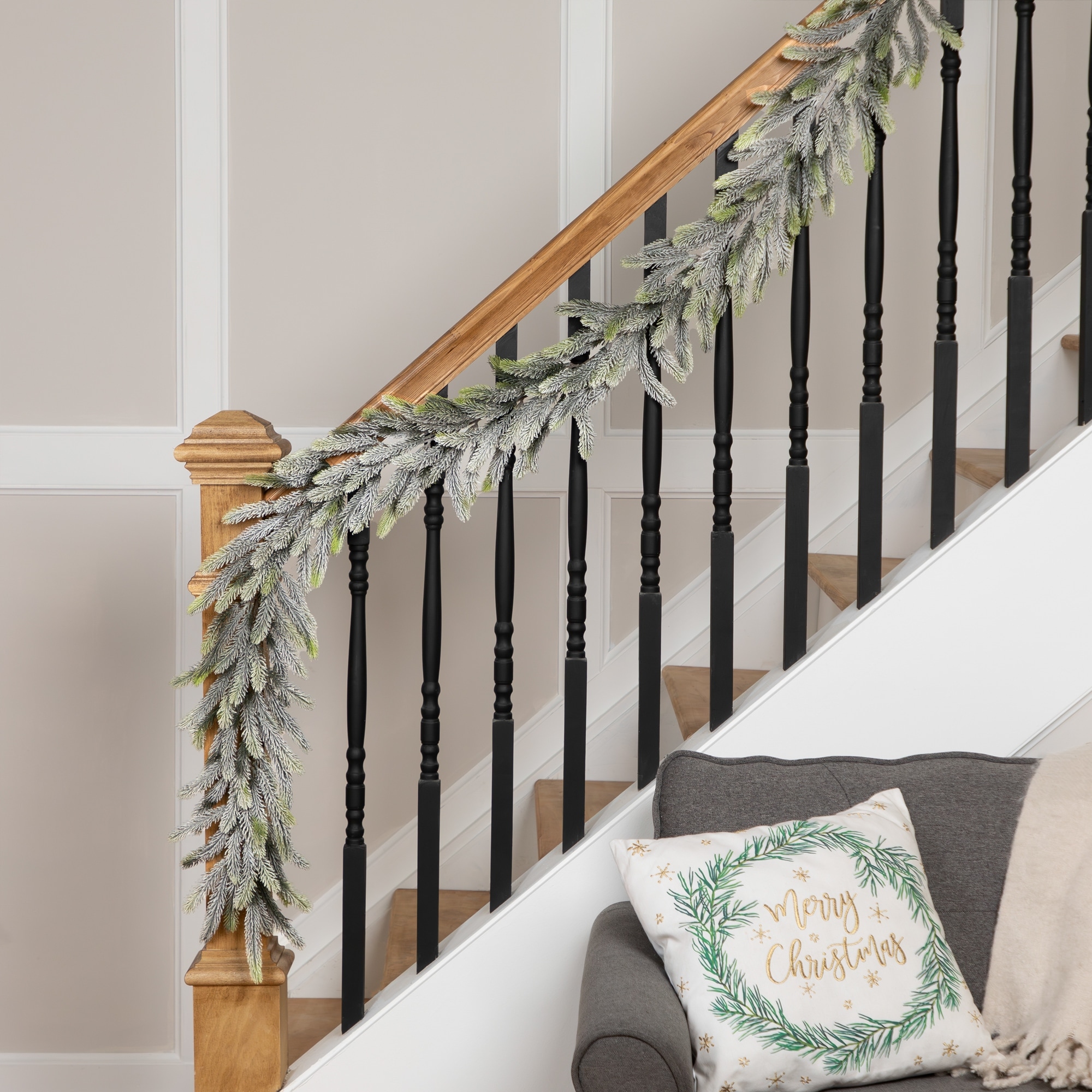 Real Touch™ Frosted Pine Artificial Christmas Garland - 6' x 7" - Unlit