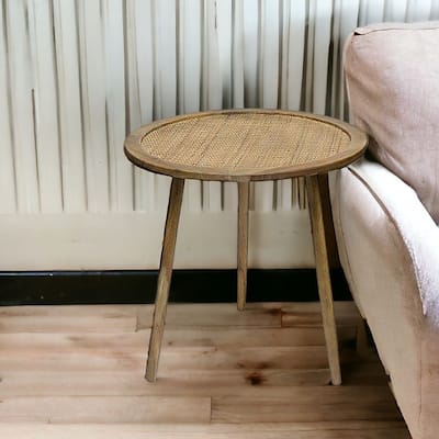 HomeRoots Set of Three 24" Brown Round End Tables - 23.25' X '24' X '23.25