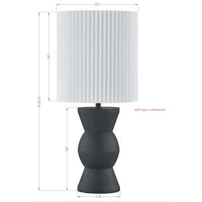 Dottie 33" Table Lamp with Linen Shade, Black (Set of 2)