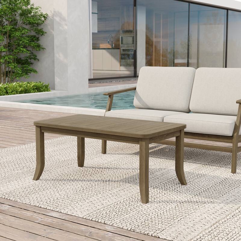 Patio Teak Wood Outdoor Rectangle Coffee Table