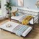 preview thumbnail 11 of 18, Sturdy Metal Twin Bed Frame with Heart-shaped Headboard Black