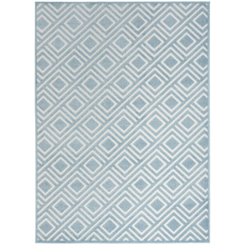 Nourison Casual Indoor only Geometric Area Rug - 3' 11" x 5' 11" - Blue - Rectangle