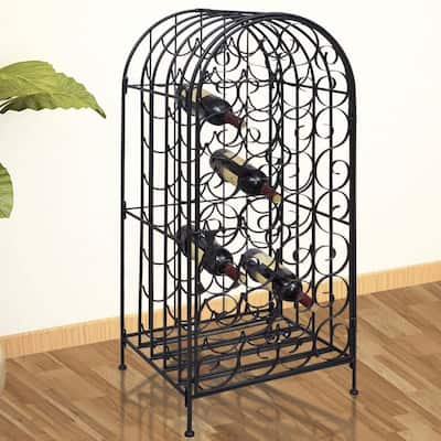 vidaXL Wine Rack for 35 Bottles Metal