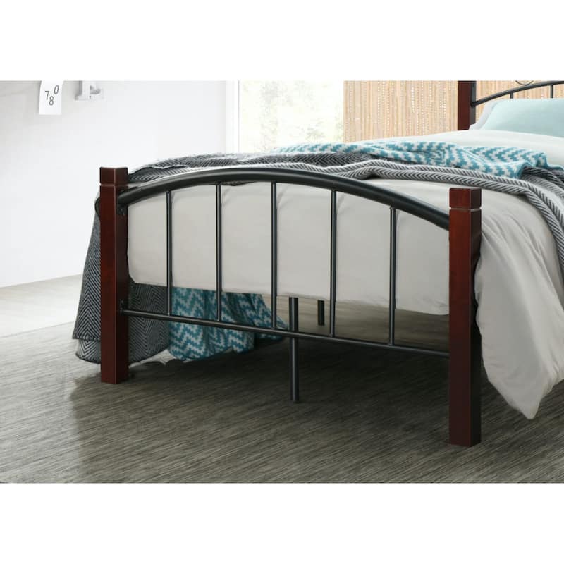 79" Black and Mahogany Brown Platform Bed - Twin Size