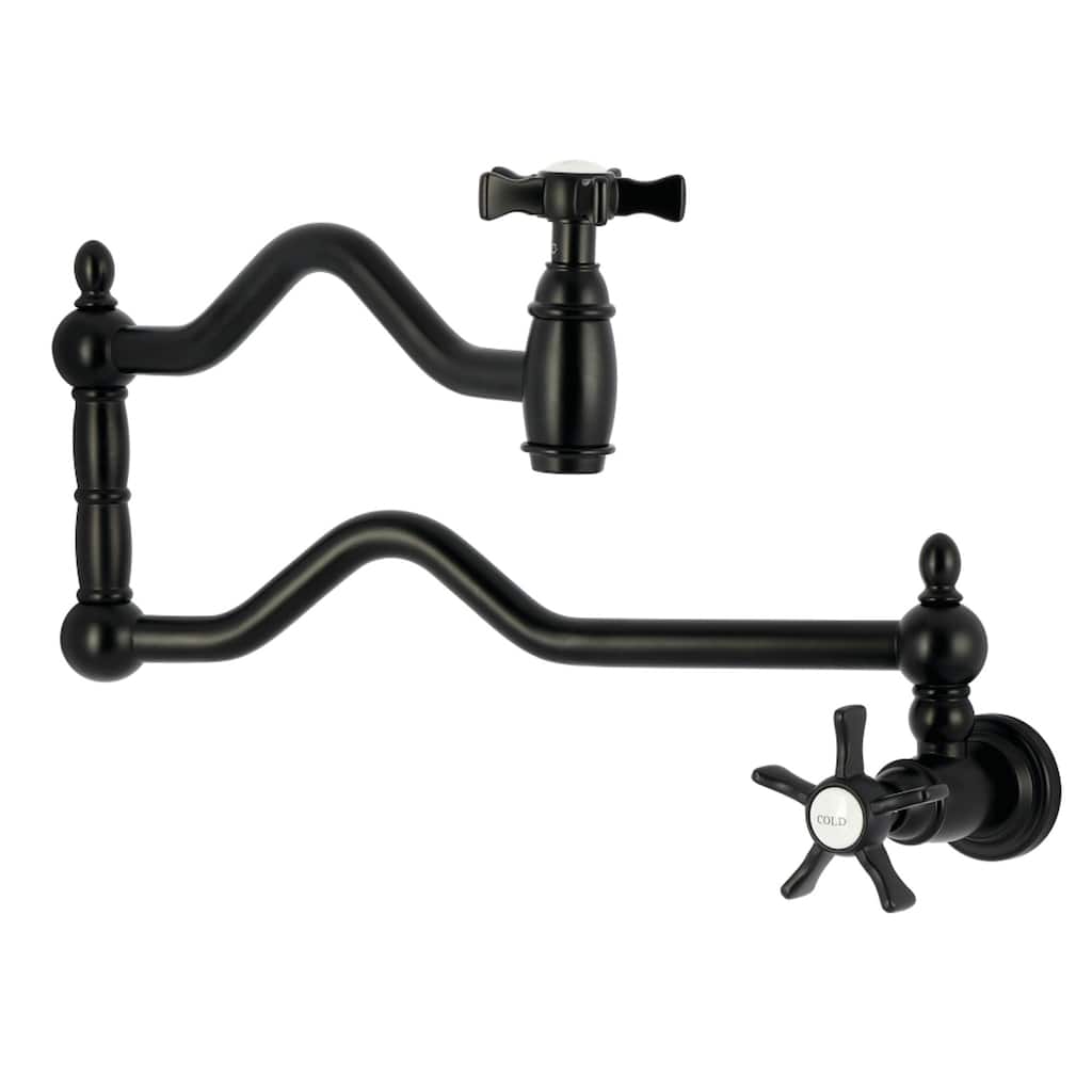 Kingston Brass Essex Double-Handle Wall-Mount Pre-Rinse Bridge Kitchen Faucet