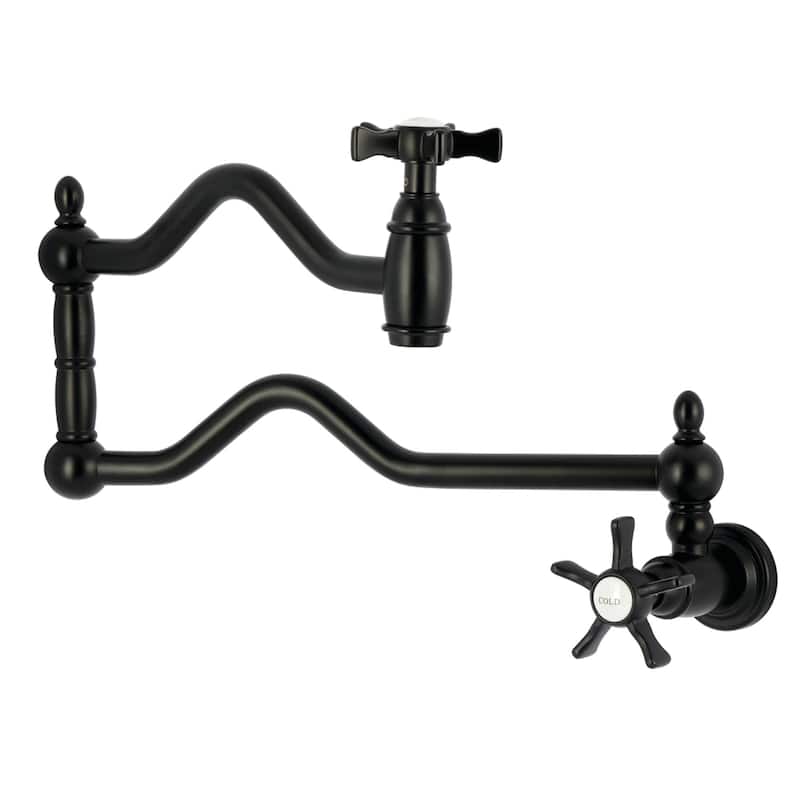 Kingston Brass Essex Double-Handle Wall-Mount Pre-Rinse Bridge Kitchen Faucet