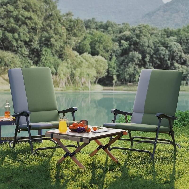 Oversized Outdoor Rocking Camping Chair Set of 2