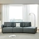 Modern Leather Sectionals Sofa Modular Curved Couch Button Tufted ...