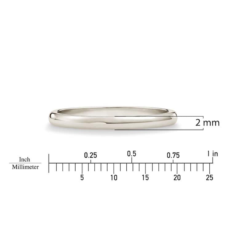 Clover White Gold High-Polish Classic Wedding Band