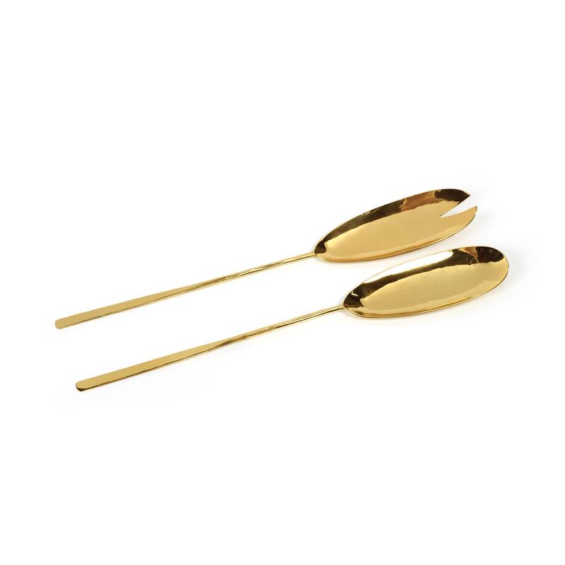Parma Polished Gold Salad Server Set