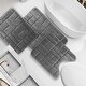 preview thumbnail 123 of 131, Clara Clark Ultra Soft Non Slip and Absorbent Bath Rug - Tiled Velvet Memory Foam Bath Mat Small-Large-Contour (3PK) - Charcoal Stone Gray