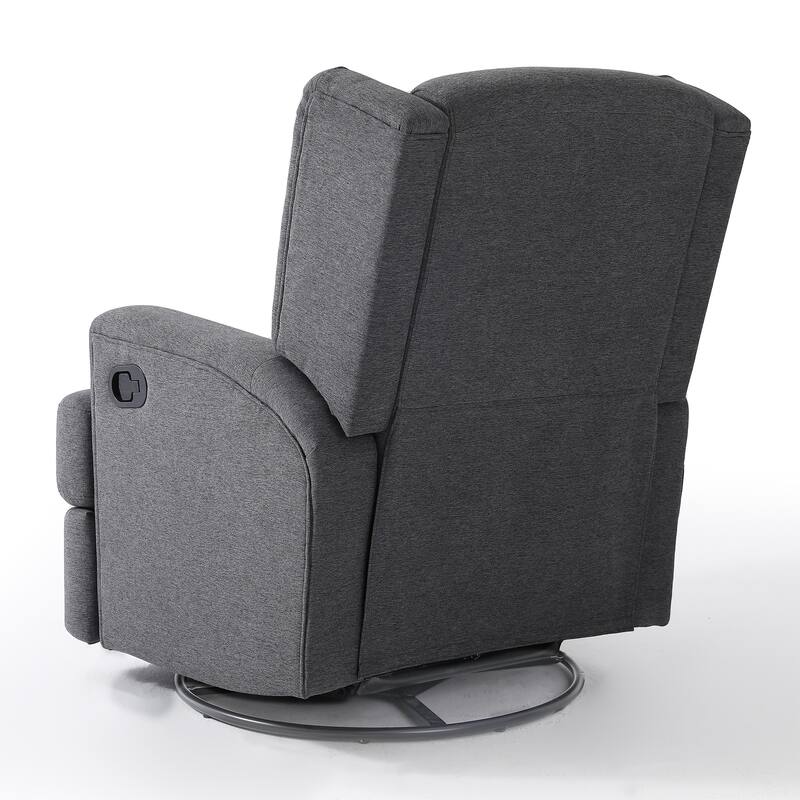 31'' W Wingback Manual Glider Swivel Rocker Recliner Nursery Chair