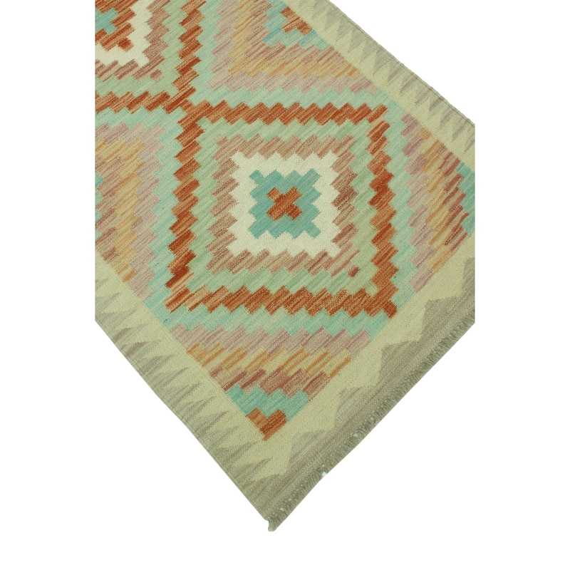 Sun Faded Flatweave Artie Red/Beige Runner - 2'8" x 9'9"
