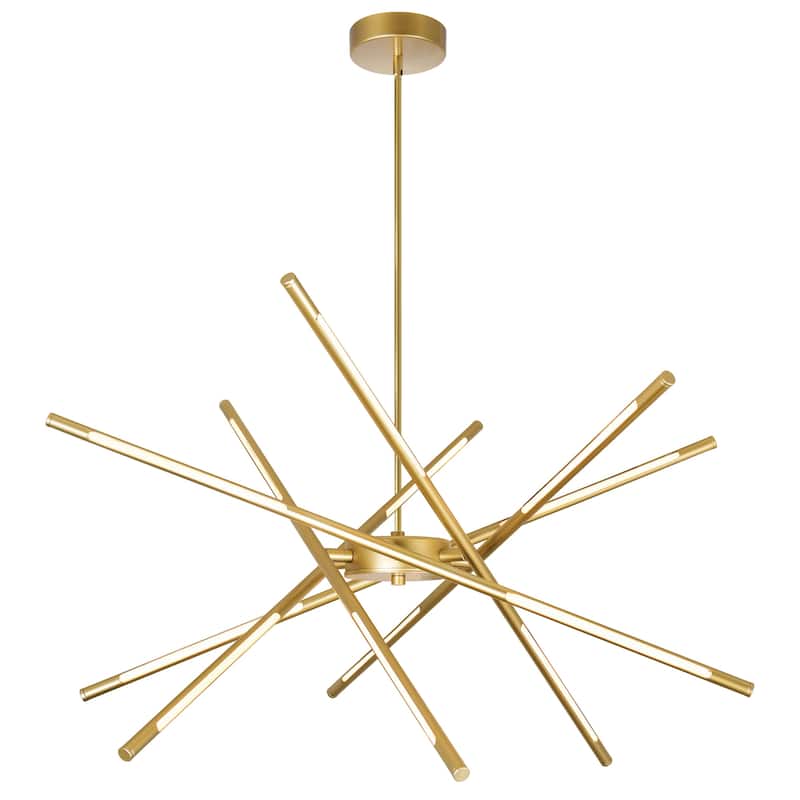 Oskil Integrated LED 31in Satin Gold Chandelier - Satin Gold - Satin Gold