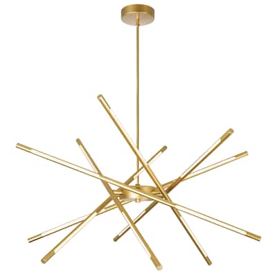 Oskil LED Integrated Chandelier With Satin Gold Finish - Satin Gold
