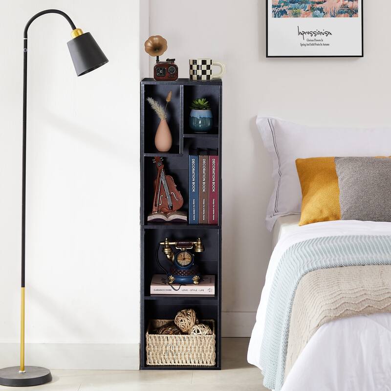 VECELO 3-Tier Bookcase and 4-Tier Bookcase set, Modern & Contemporary Wooden Bookshelf sets(set of 2)