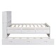 preview thumbnail 11 of 13, Full Size Platform Bed with Storage Headboard, Trundle, Charging Station, White