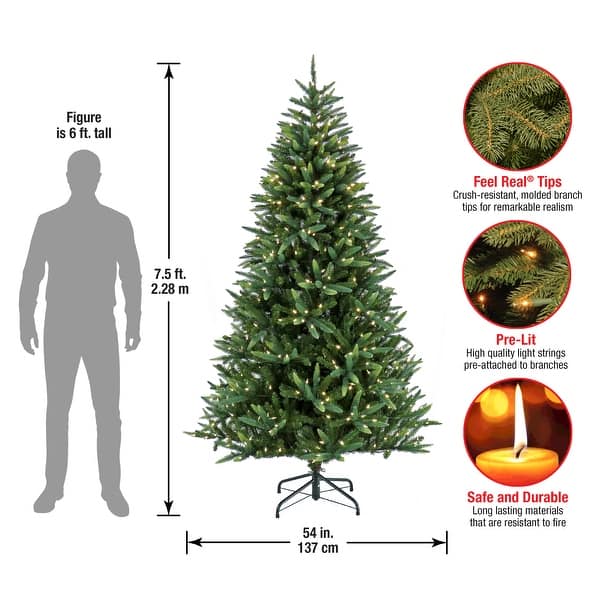 7.5 ft. Pre-Lit Spada Pine Tree with LED Lights - 7.5 ft - Bed Bath ...