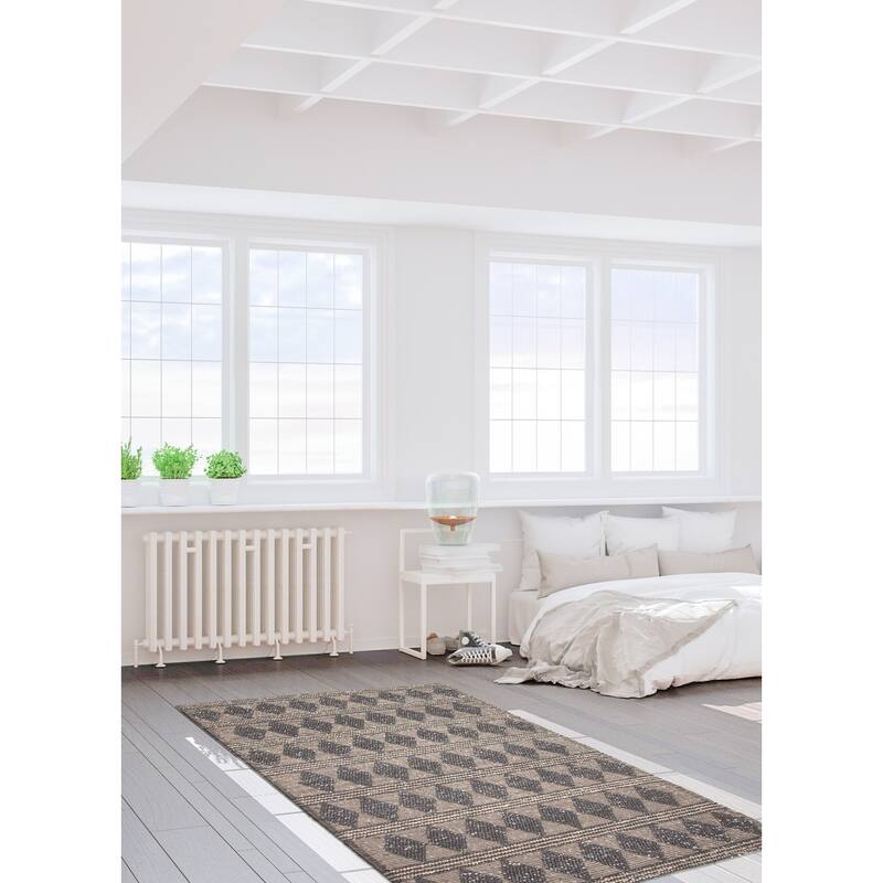ECARPETGALLERY Braid weave Sienna Grey Wool Rug - 6'0 x 9'0