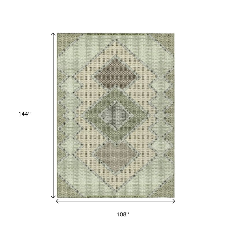 HomeRoots Geometric Transitional Rectangle Outdoor Rug