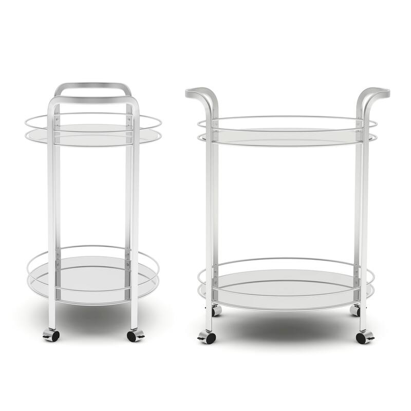 DH BASIC Modern Chrome Bar Cart by Denhour