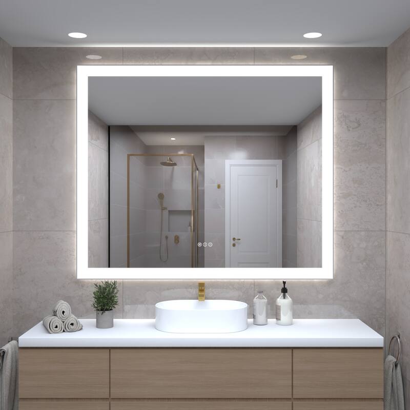 48 x 40 Inch Frameless LED Bathroom Mirror, Smart Mirror - 48