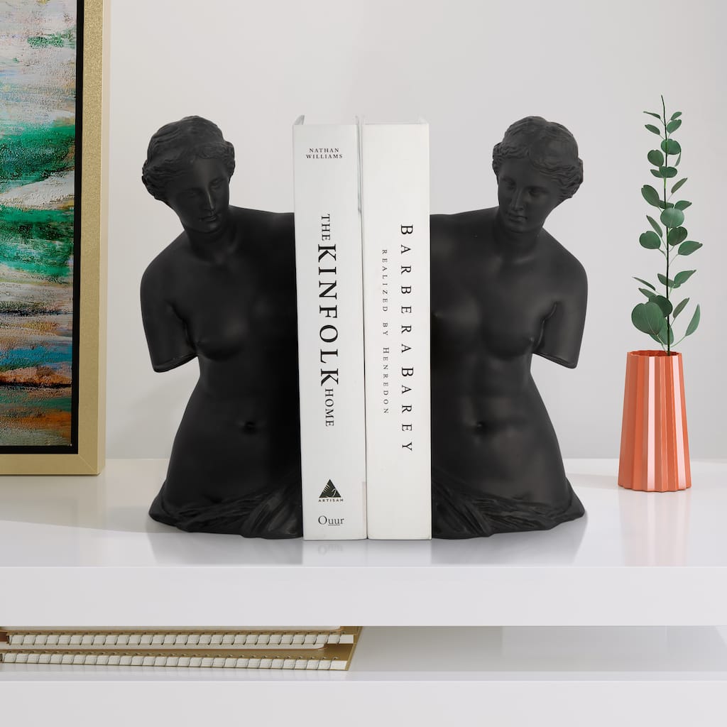 Sagebrook Home Polyresin Greek Goddess Bookends - A Touch of Mythical Elegance for Your Home Library