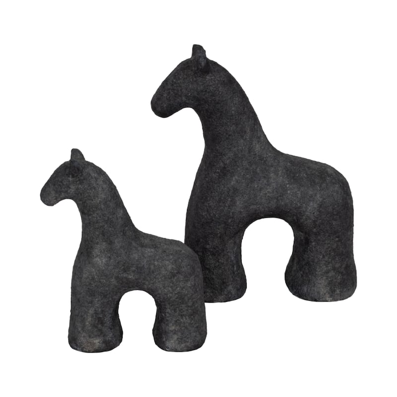 Sagebrook Home Neutral Textured Horse Decorative Object