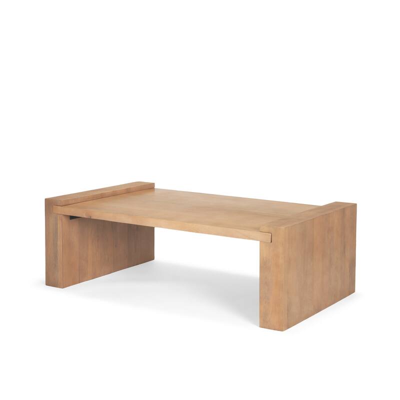 HomeRoots 48" Natural Solid Wood Sled Coffee Table - 48' X '16' X '28