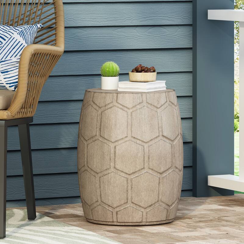 Outdoor LightWeight Concrete Side Table - 15.43