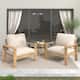 Option Teak Finish+Light Grey Cushion