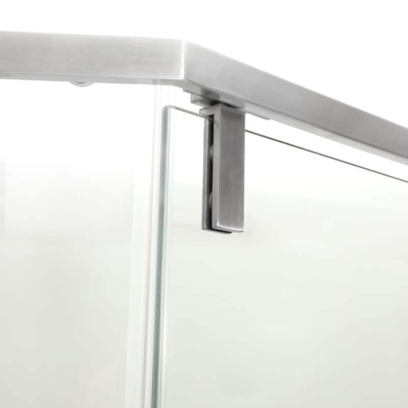 Kichae Shower Door 34-1/8" x 72" Semi-Frameless Neo-Angle Hinged Shower Enclosure - 34'' x 72''