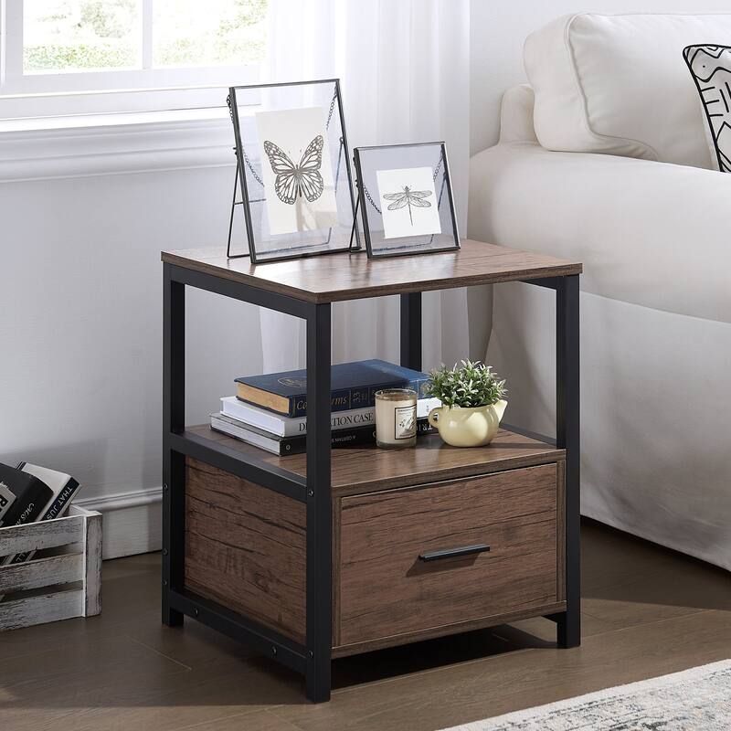 Taomika 3-Pieces Bed Frame and Modern Nightstands Sets