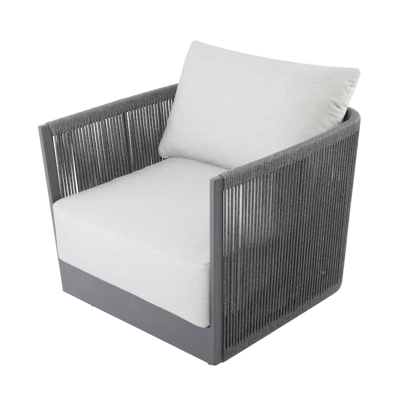 Elementi Capri Outdoor Aluminum Lounge Chair with Sunbrella® Cushions