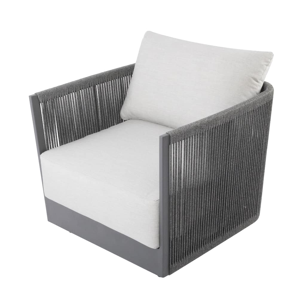 Elementi Capri Outdoor Aluminum Lounge Chair with Sunbrella® Cushions